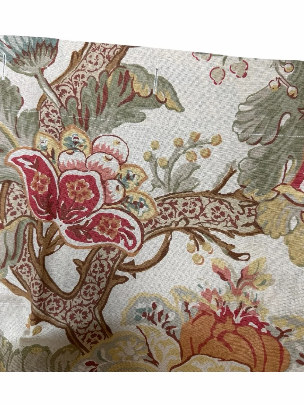 Pottery Barn 72x72 Floral Linen Blend Shower Curtain Graciela Palampore Jacobean